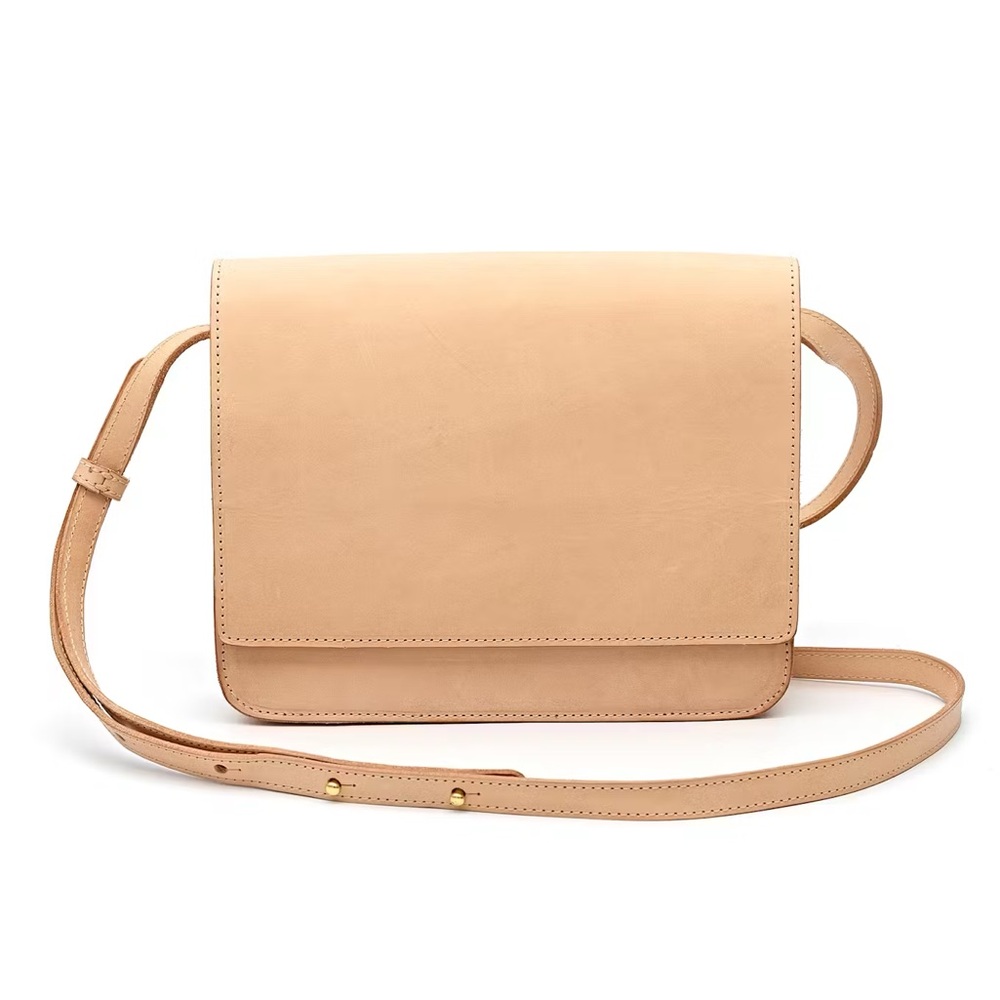 100% Vachetta Leather Crossbody Purse